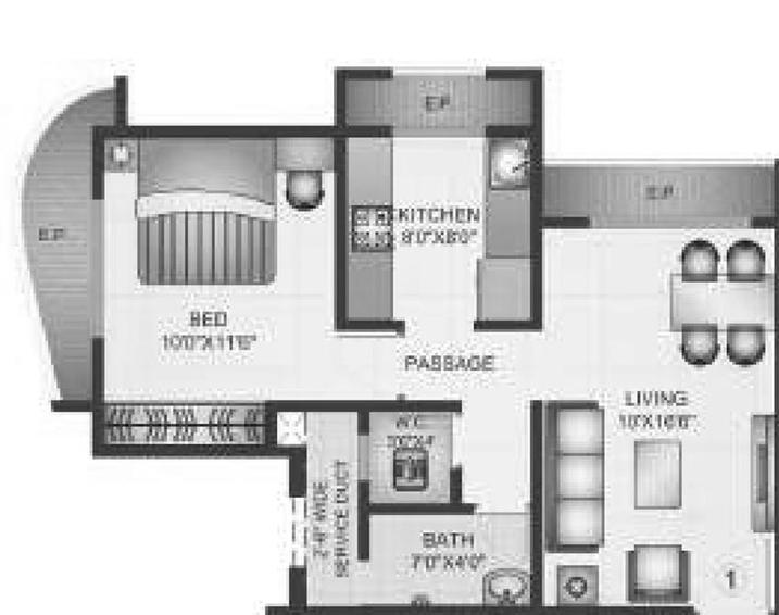 1 BHK Flat in Kapleshwara Pinnacle Gloria in Thane West, Thane - Image 809971