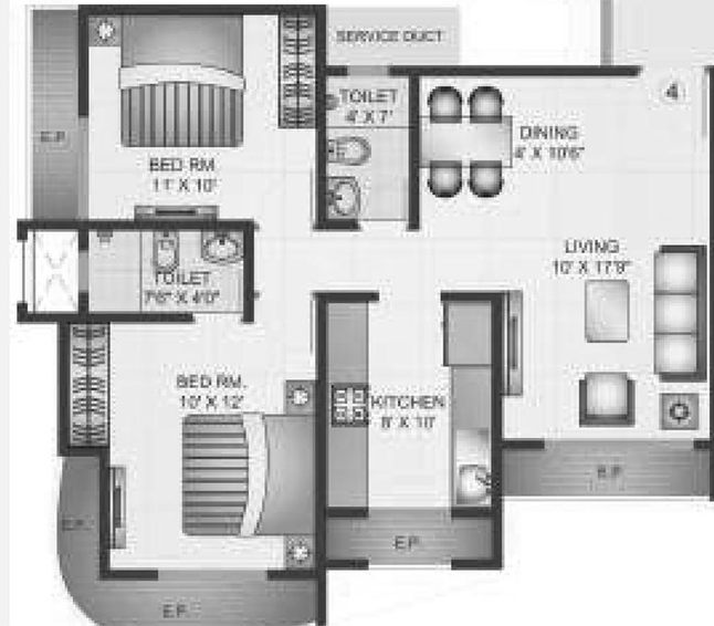2 BHK Flat in Kapleshwara Pinnacle Gloria in Thane West, Thane - Image 809972