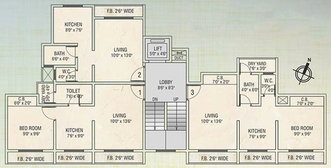 Floor Plan of Mukta Heights in Khidkali, Thane - Image 149427