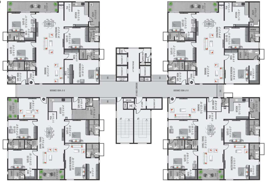 Floor Plan of DSR The Classe in Narsingi, Hyderabad - Image 113005