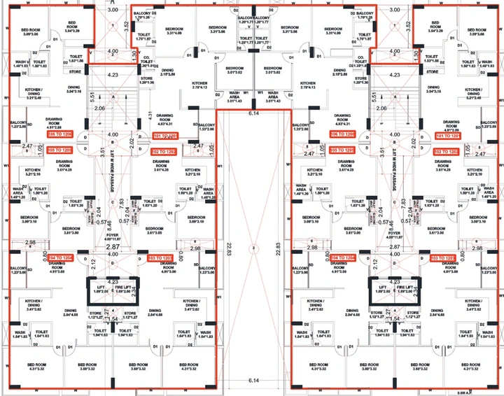 Floor Plan of Omkar Swarnim Paradise Phase 2 in Vavol, Gandhinagar - Image 149906