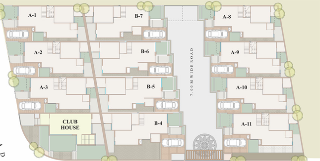 Master Plan of Evermark 11 Villas in Bhayli Road, Vadodara - Image 149934