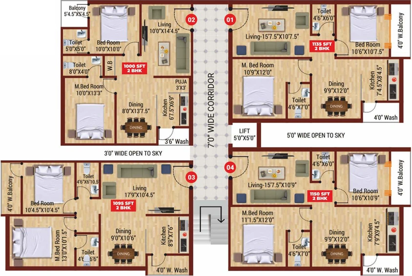Floor Plan of Himalaya Seven Hills in Tellapur, Hyderabad - Image 113423