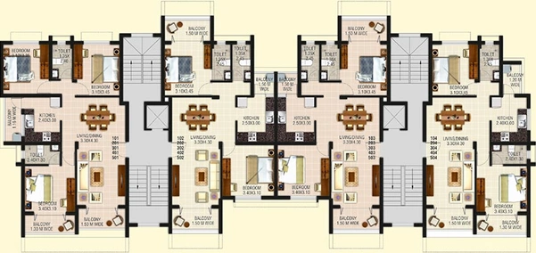 Floor Plan of Felicity Village Bay Residency in Vasco Da Gama, Goa - Image 150027