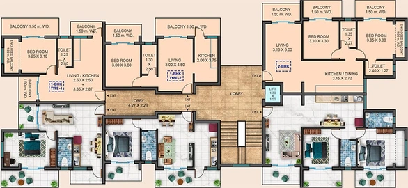 Floor Plan of Heramba Residency in Bicholim, Goa - Image 150084