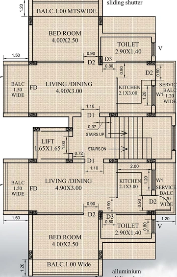 Floor Plan of Patkar Hillcrest in Bicholim, Goa - Image 150107