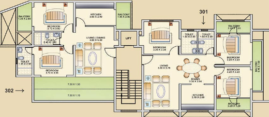 Floor Plan of Wagles Supreme in Panjim, Goa - Image 150300