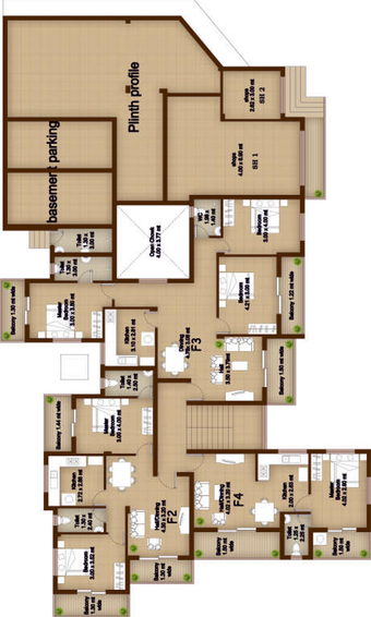 Floor Plan of Mega Mother Agnes Field View in Aldona, Goa - Image 150388