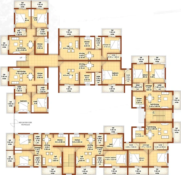 Floor Plan of Mega Mother Agnes Hilltop Residency in Aldona, Goa - Image 150419