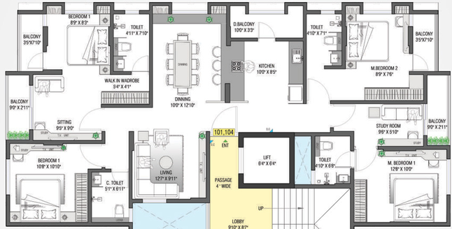 Floor Plan of Urban Kalpavrukksha in Hadapsar, Pune - Image 113074