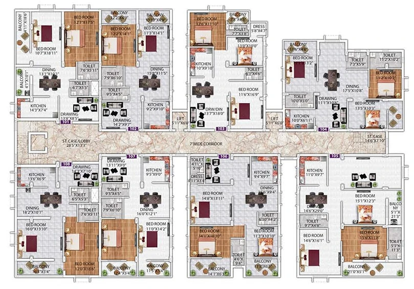 Floor Plan of Aditya Pride in Kalinga Nagar, Bhubaneswar - Image 150659