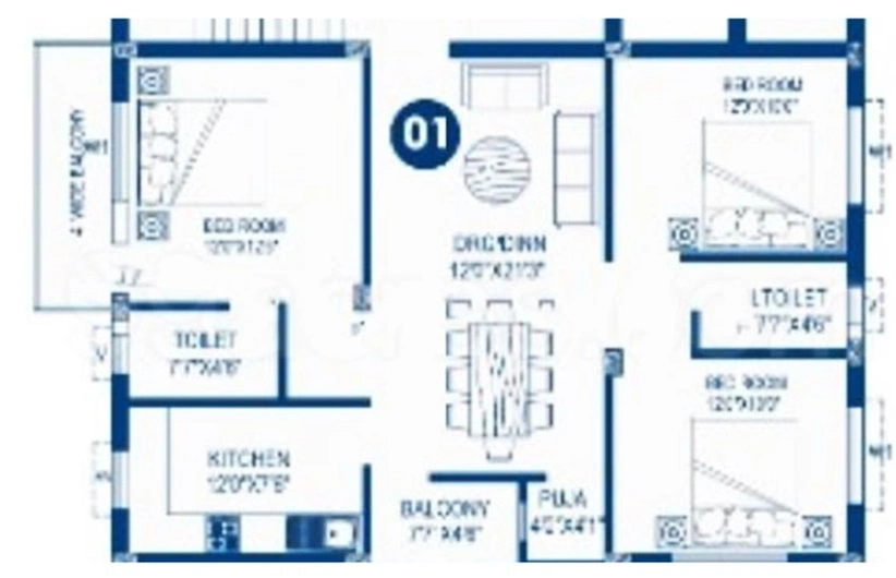 3 BHK Flat in Vedic Sarthak Residency in Gothapatna, Bhubaneswar - Image 810381