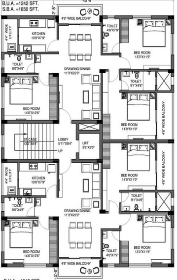 Floor Plan of Amrita Hemalata Enclave in Shaheed Nagar, Bhubaneswar - Image 150723