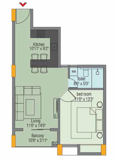 1 BHK Flat in Aryan Aryavarta in Phulnakhara, Bhubaneswar - Image 810415