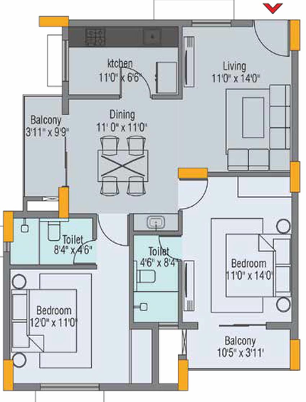 2 BHK Flat in Aryan Aryavarta in Phulnakhara, Bhubaneswar - Image 810416