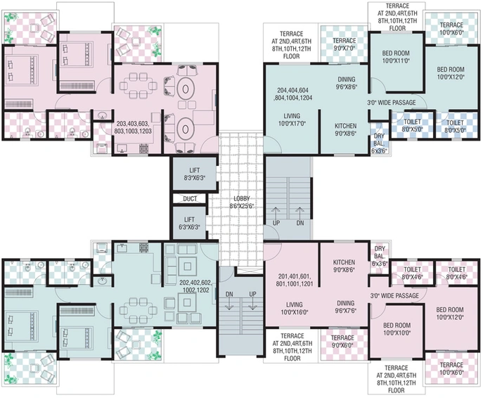 Floor Plan of Fortune Aristolia in Hadapsar, Pune - Image 113089