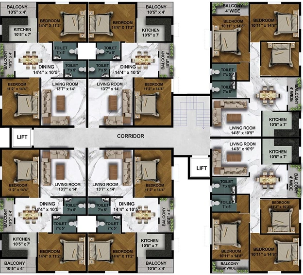 Floor Plan of Bivab Ansh in Madanpur, Bhubaneswar - Image 150939