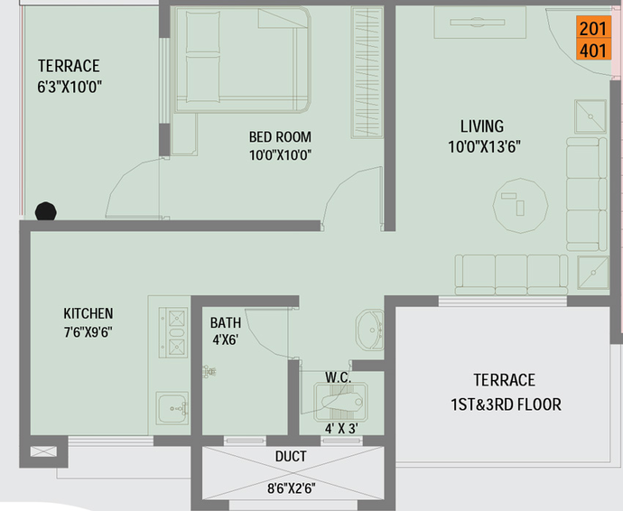 1 BHK Flat in Soham Apartment in Hadapsar, Pune - Image 742835