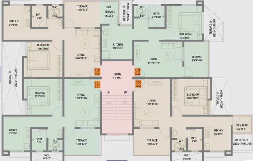 Floor Plan of Soham Apartment in Hadapsar, Pune - Image 113096