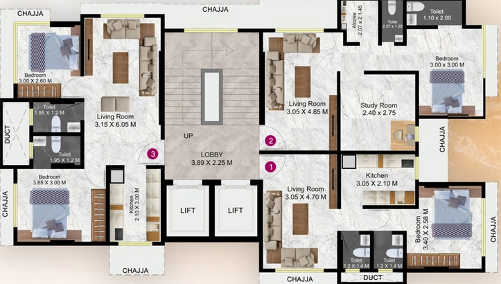 Floor Plan of Ardhya Amar CHS in Malad East, Mumbai - Image 151209
