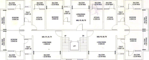 Floor Plan of Rajdeep Molacar Residency in Merces, Goa - Image 151366
