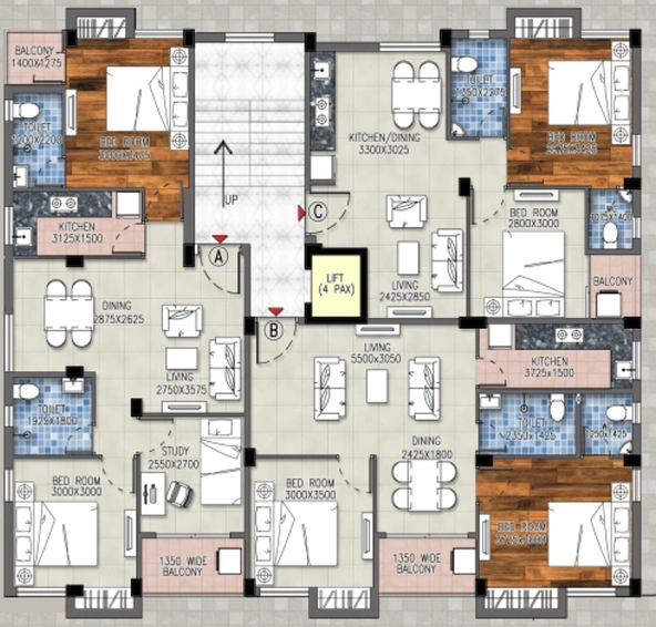 Floor Plan of AMR Icon in Nayabad, Kolkata - Image 151457