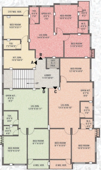 Floor Plan of Kochar Crystal in Madhyamgram, Kolkata - Image 151479