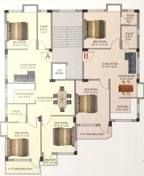 Floor Plan of Oiendrila Moni Diamond in Patuli, Kolkata - Image 151697
