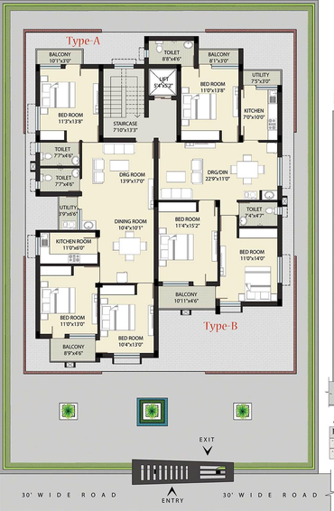 Floor Plan of Ekdanta Panorama in Kalinga Nagar, Bhubaneswar - Image 151704