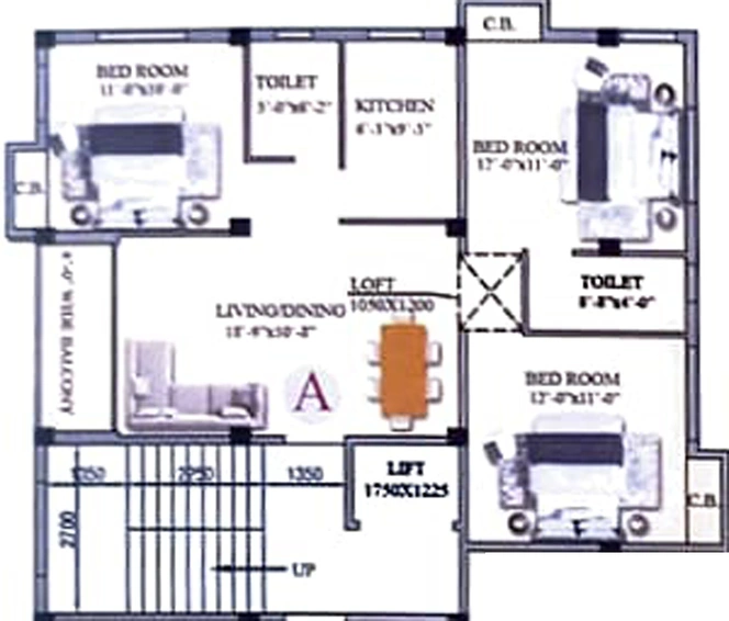 3 BHK Flat in Oiendrila Moni Gold in Purbalok, Kolkata - Image 810747