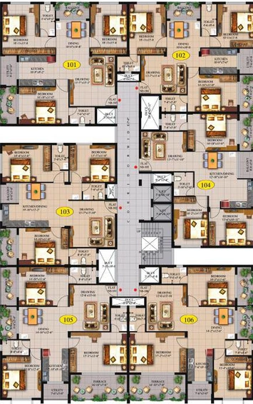 Floor Plan of Eminenza Elite in Pahala, Bhubaneswar - Image 151722