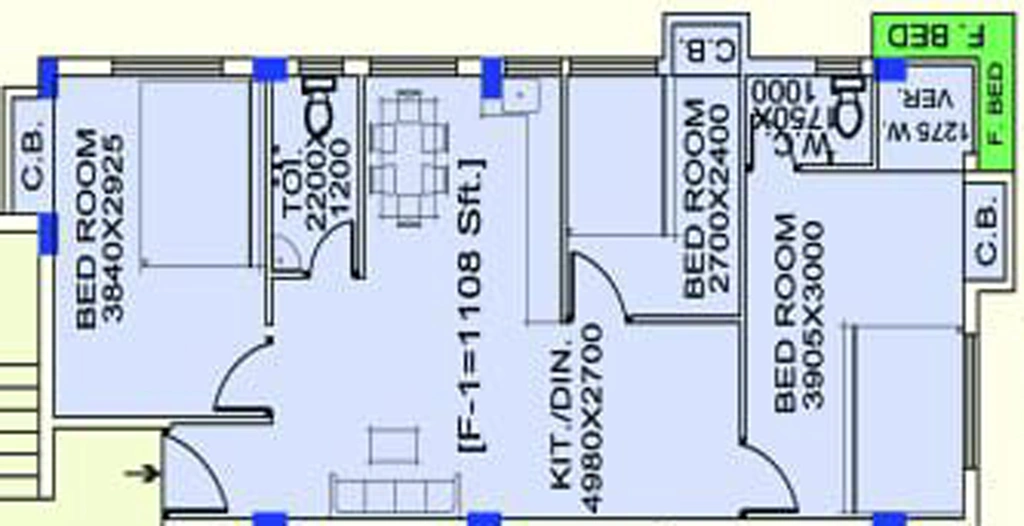 2 BHK Flat in Oiendrila Moni Sunrise Phase 1 in Nayabad, Kolkata - Image 810756