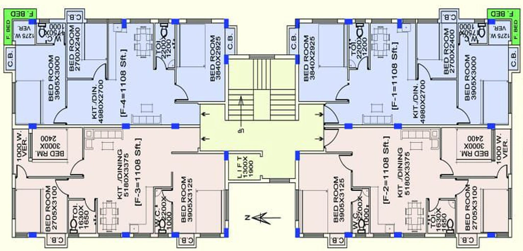 Floor Plan of Oiendrila Moni Sunrise Phase 1 in Nayabad, Kolkata - Image 151740