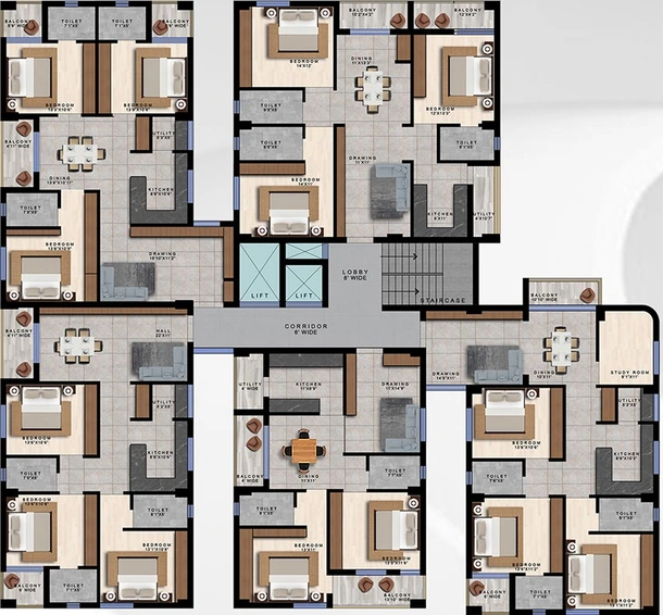 Floor Plan of Essen Hema Nilaya in Laxmisagar, Bhubaneswar - Image 151748