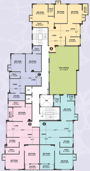 Floor Plan of Skyline Sapphire in Bansdroni, Kolkata - Image 151865