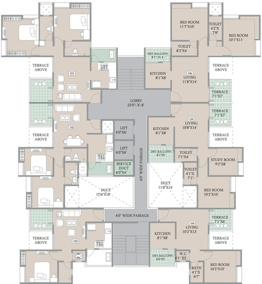 Floor Plan of Triaa Hillome in Lohegaon, Pune - Image 113155