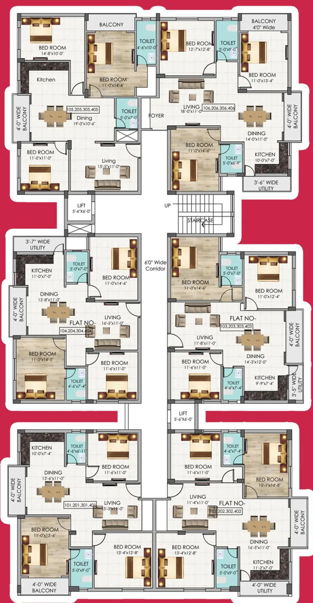 Floor Plan of Evos Bilasini Enclave in Tamando, Bhubaneswar - Image 152137