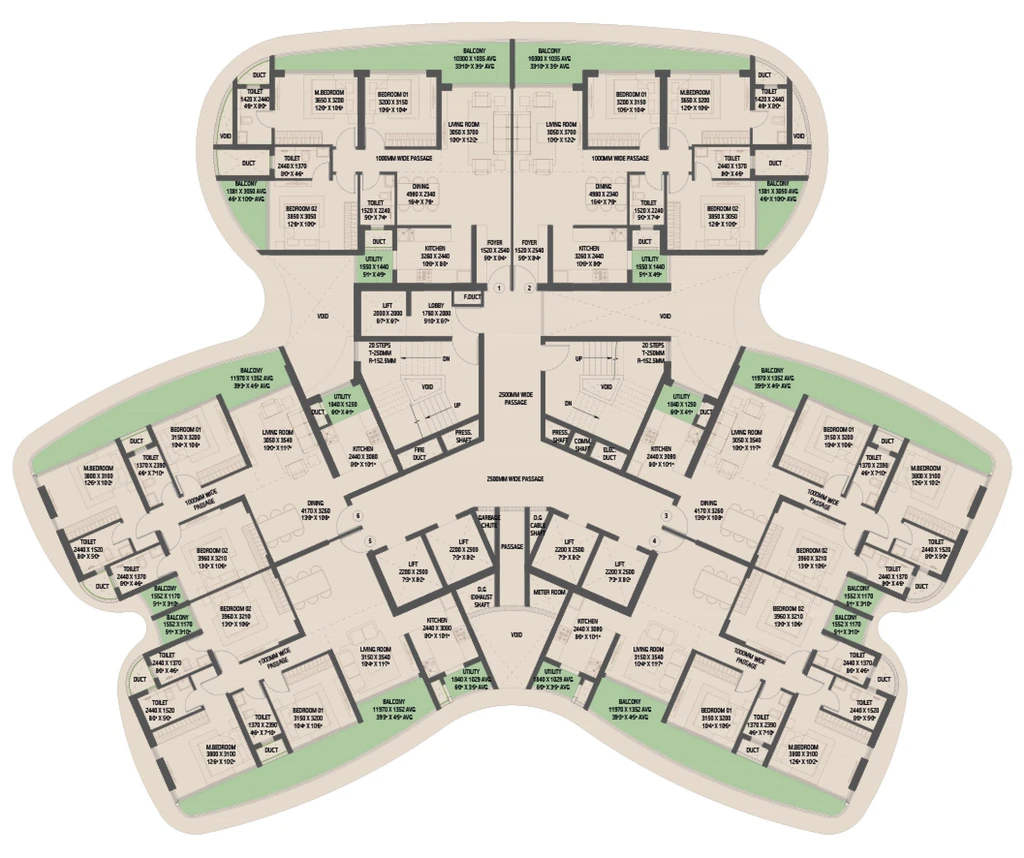 Floor Plan of Evos Codename Ibha in Chandaka, Bhubaneswar - Image 152177