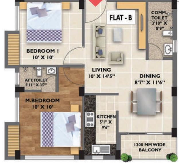 2 BHK Flat in Aztek Tilottama in Thakurpukur, Kolkata - Image 810906