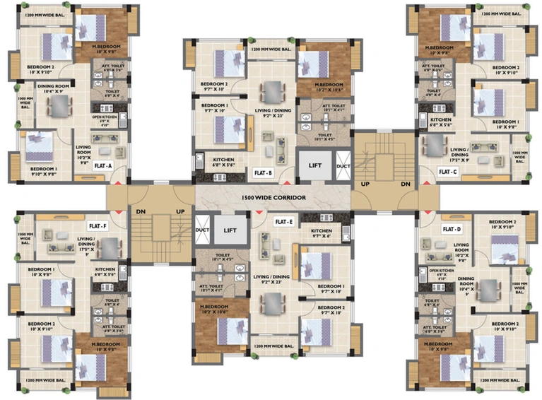 Floor Plan of Aztek Tilottama in Thakurpukur, Kolkata - Image 152227