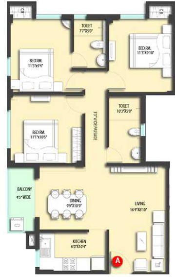 3 BHK Flat in Banyan Earthwork Sky Breeze in Teghoria, Kolkata - Image 810912