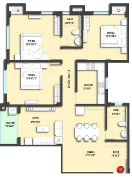 3 BHK Flat in Banyan Earthwork Sky Breeze in Teghoria, Kolkata - Image 810913