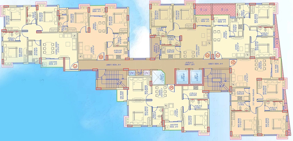 Floor Plan of Banyan Tree Sunland Residency in Rajarhat, Kolkata - Image 152263