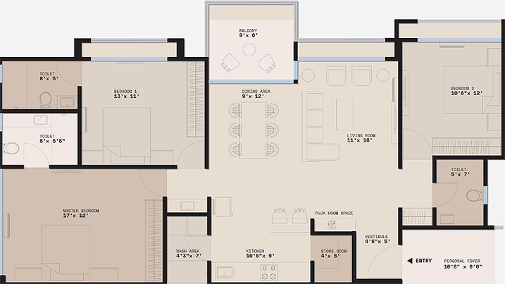 3 BHK Flat in Savla Palasa in Sargasan, Gandhinagar - Image 810939