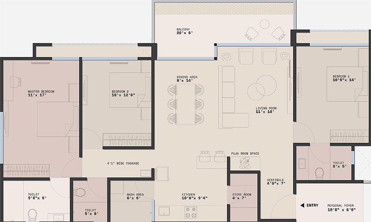 3 BHK Flat in Savla Palasa in Sargasan, Gandhinagar - Image 810940