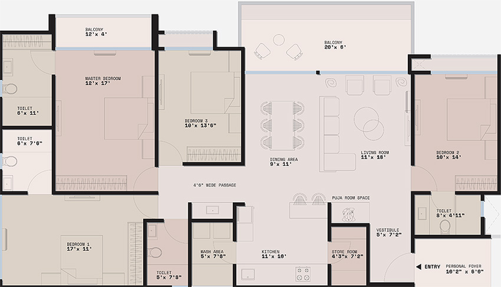 4 BHK Flat in Savla Palasa in Sargasan, Gandhinagar - Image 810941