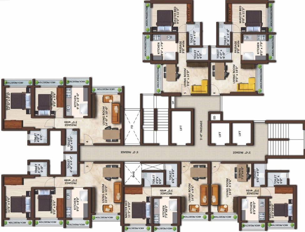 Floor Plan of Skyland Basera Garden in Vasai East, Palghar - Image 152418