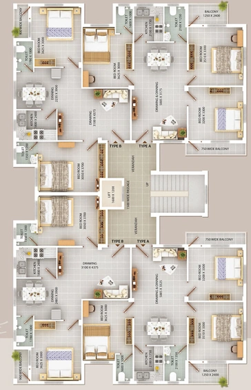 Floor Plan of Larica Green Pailan in Joka, Kolkata - Image 152454