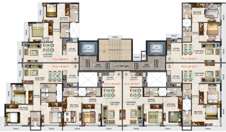 Floor Plan of Poddar Harmony in Chembur East, Mumbai - Image 113221