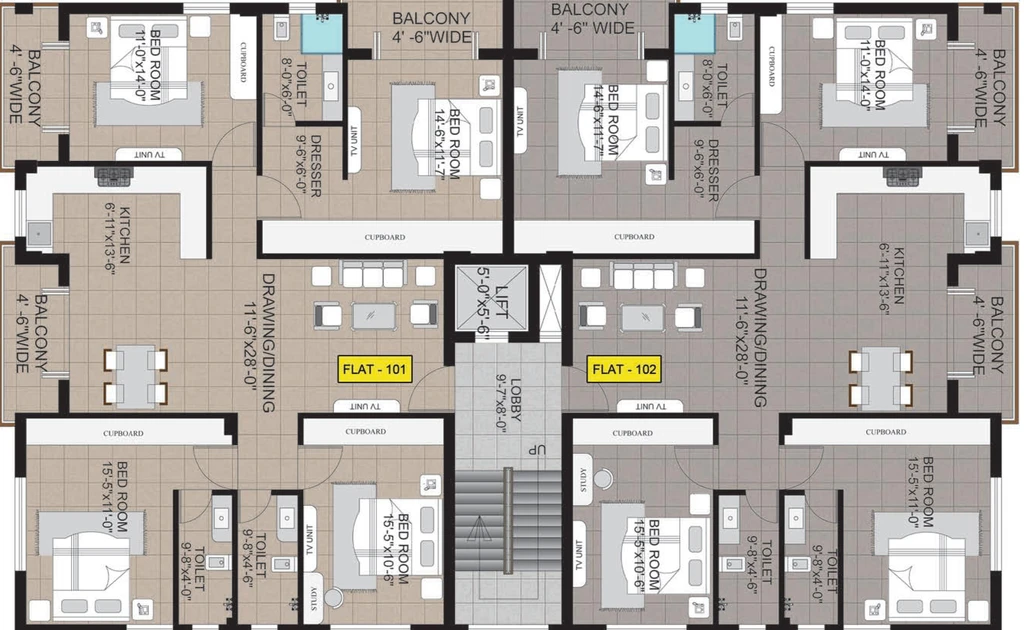 Floor Plan of Evos Olive Enclave in Chandrasekharpur, Bhubaneswar - Image 152593